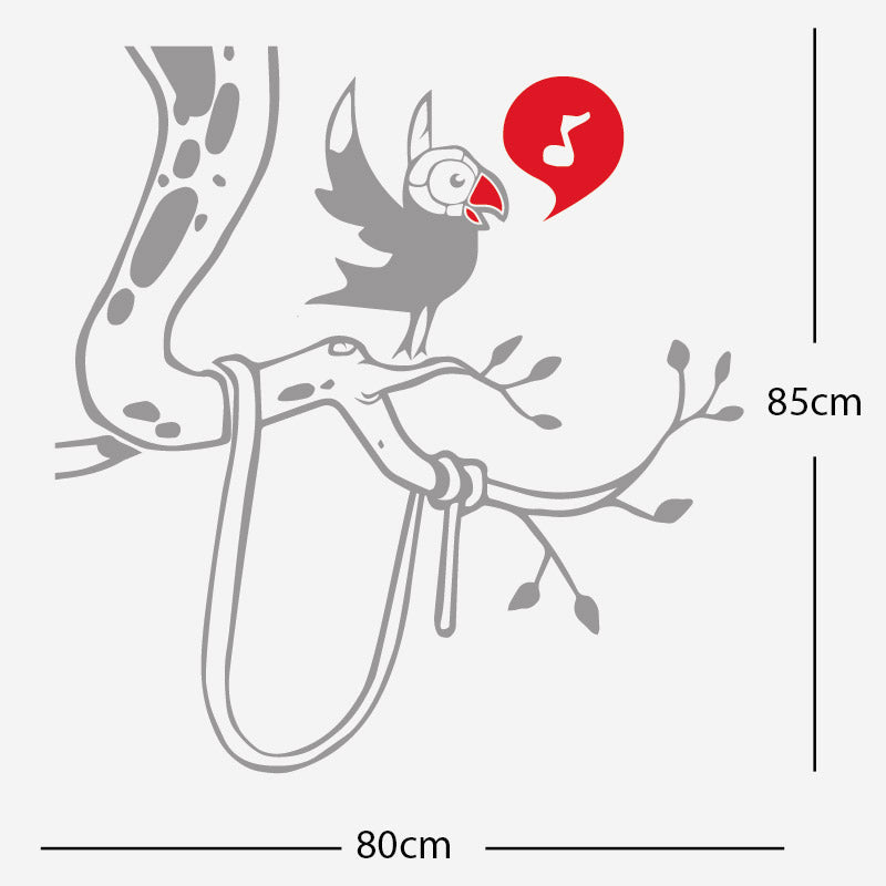 parrot in tree corner wall sticker