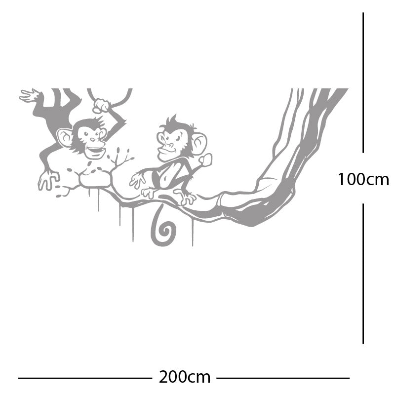 monkey in tree funny wall sticker