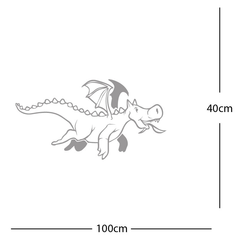 dragon with flames wall sticker