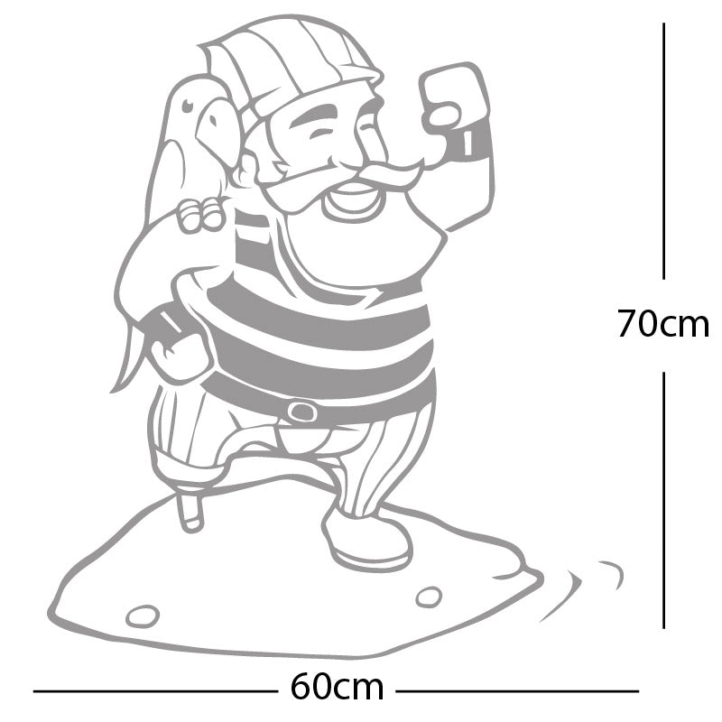 one legged pirate wall sticker