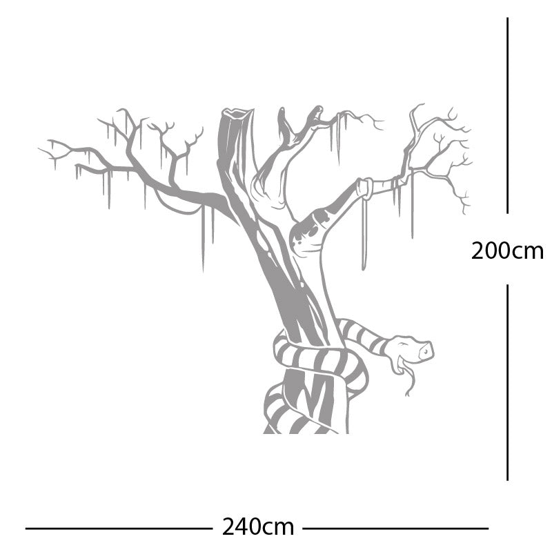 large tree with snake wall sticker