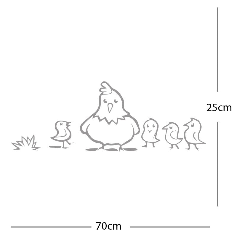 chicken and chicks wall sticker