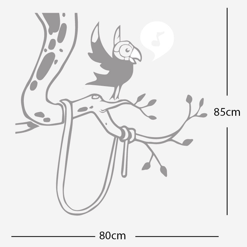 parrot in tree corner wall sticker