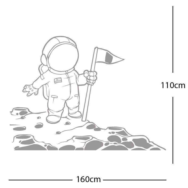 space man on the moon wall sticker