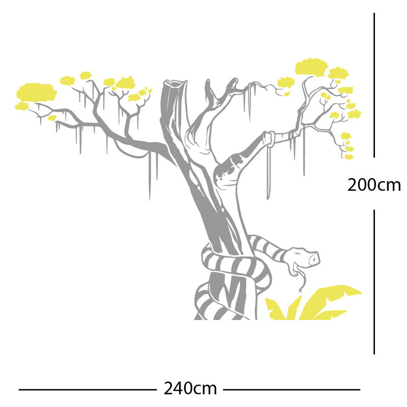 large tree with snake wall sticker