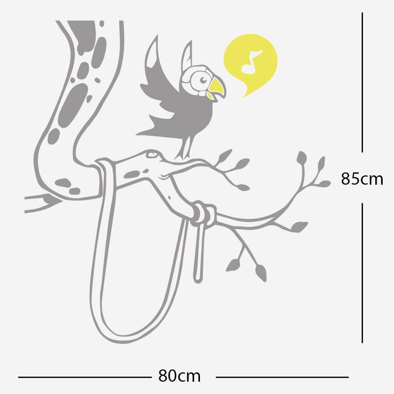 parrot in tree corner wall sticker