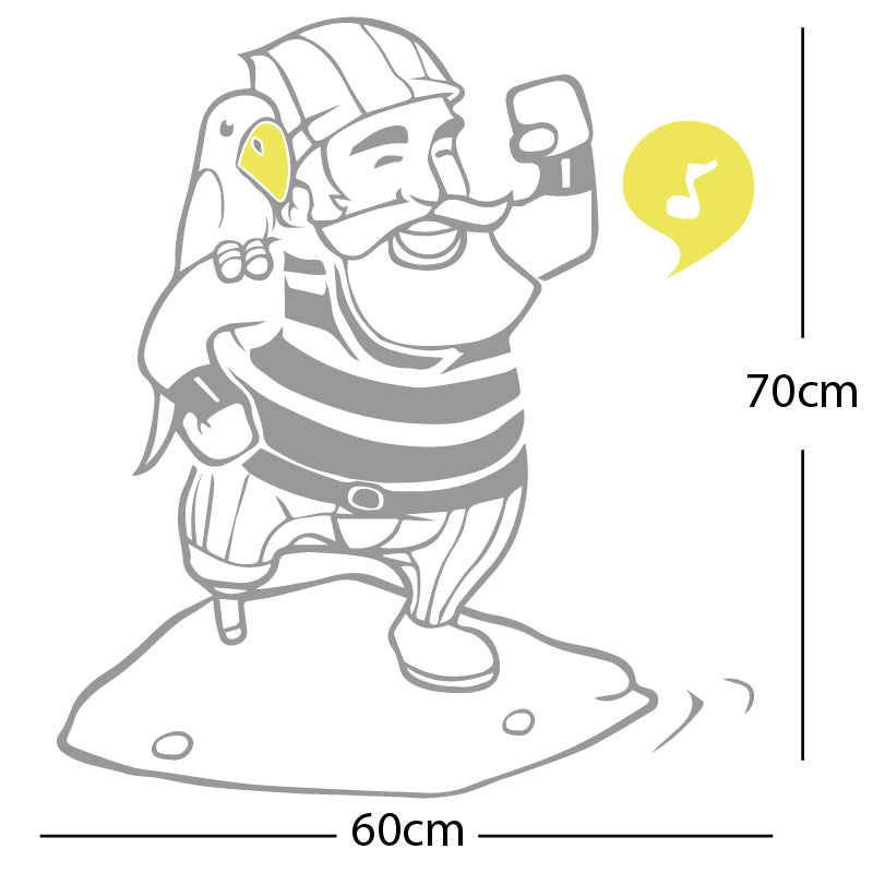 one legged pirate wall sticker