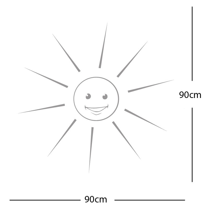 happy sun sunshine face wall sticker