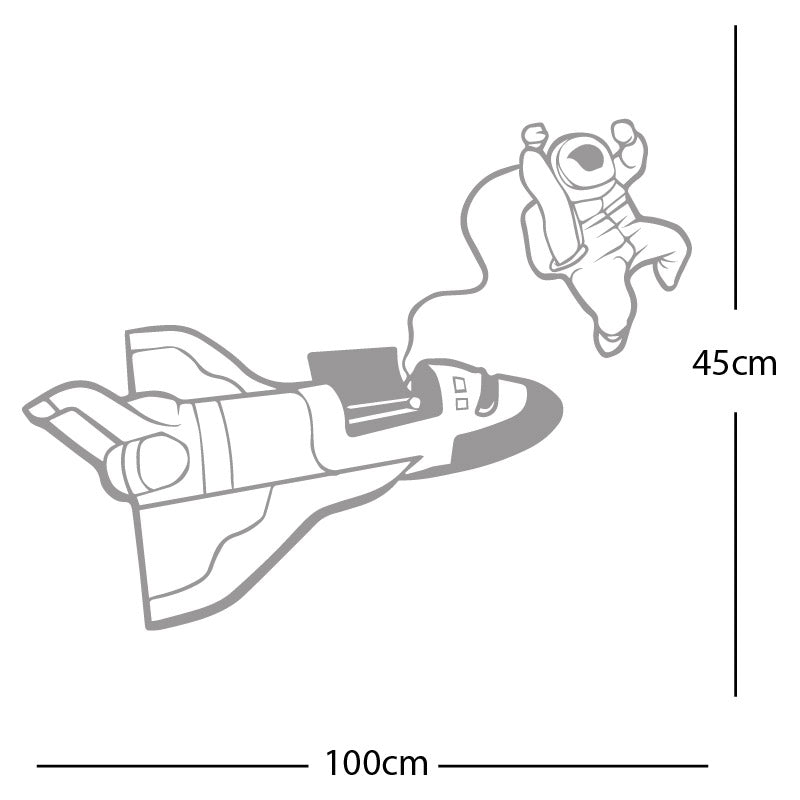 space shuttle with astronaut wall sticker