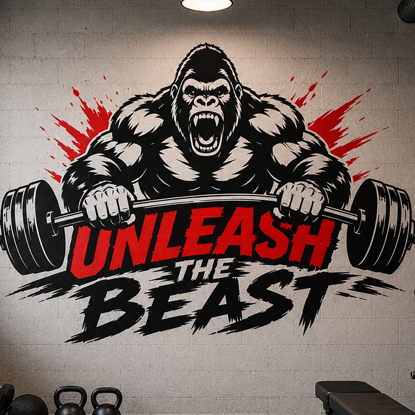 Unleash The Beast Gorilla Gym Wall Sticker