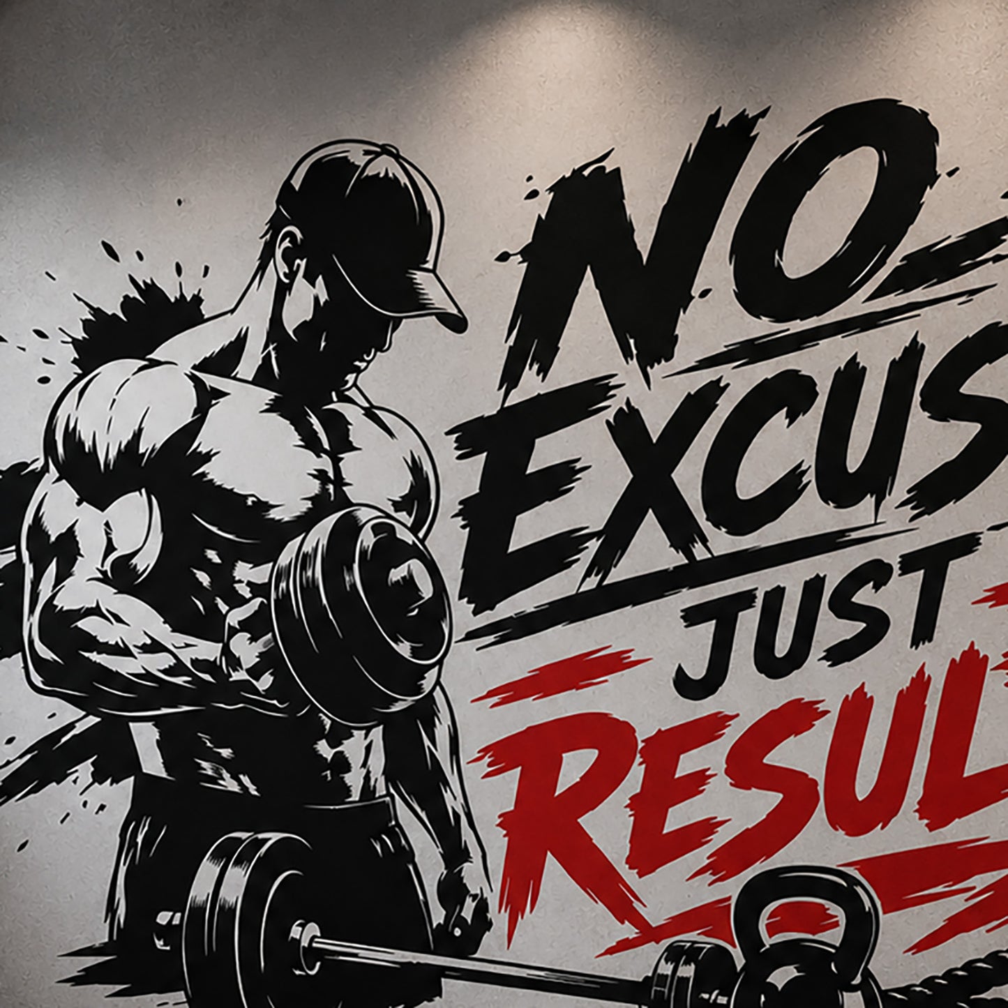 No Excuses Just Results Gym Wall Sticker