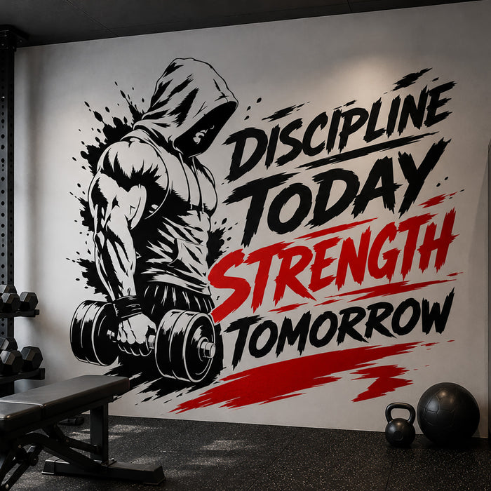 Discipline Today Strength Tomorrow Gym Wall Sticker