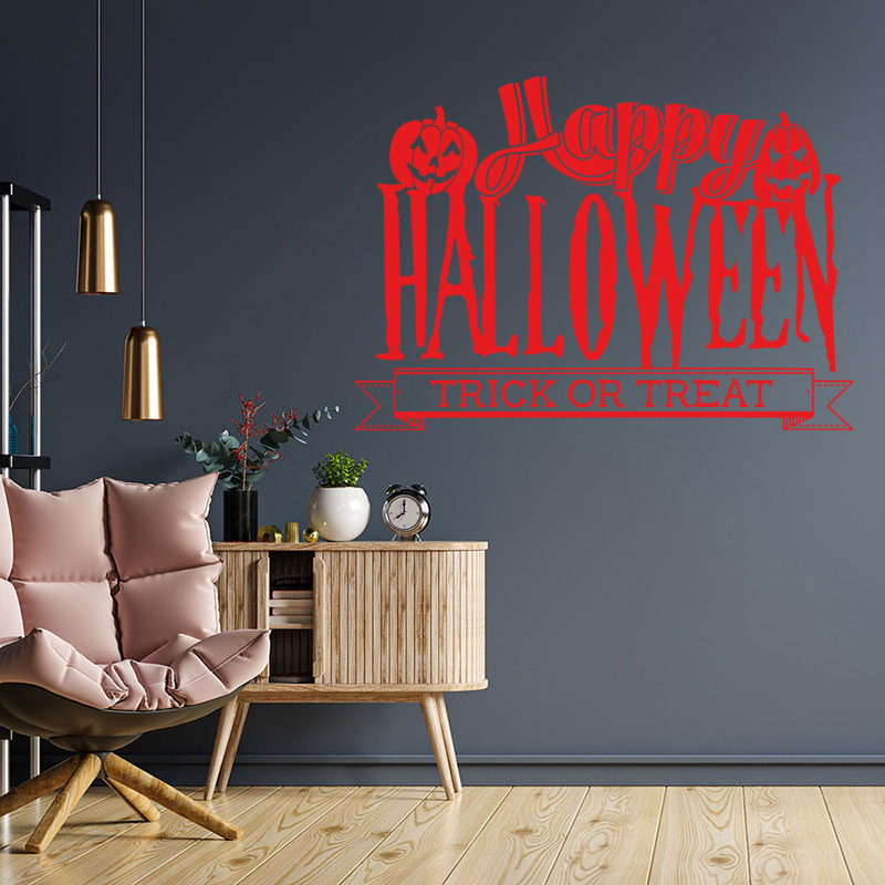 happy halloween trick or treat art wall sticker