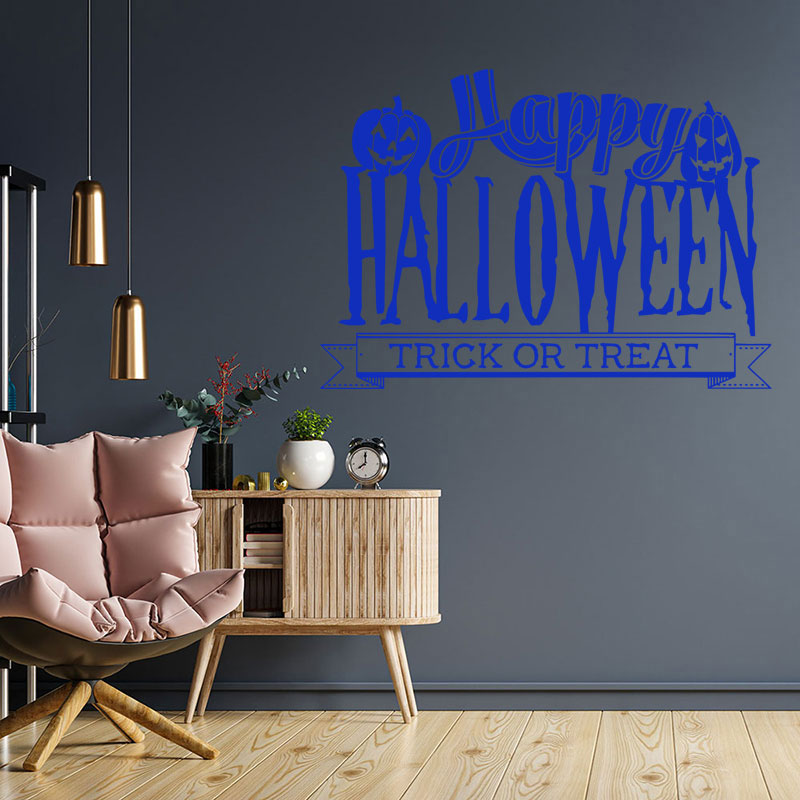 happy halloween trick or treat art wall sticker