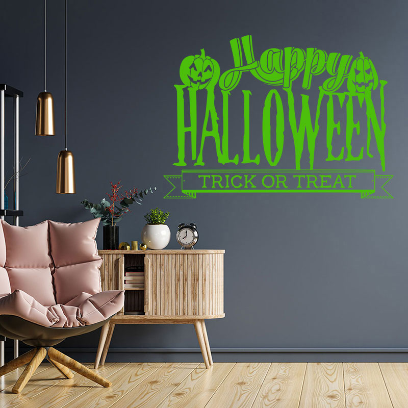 happy halloween trick or treat art wall sticker