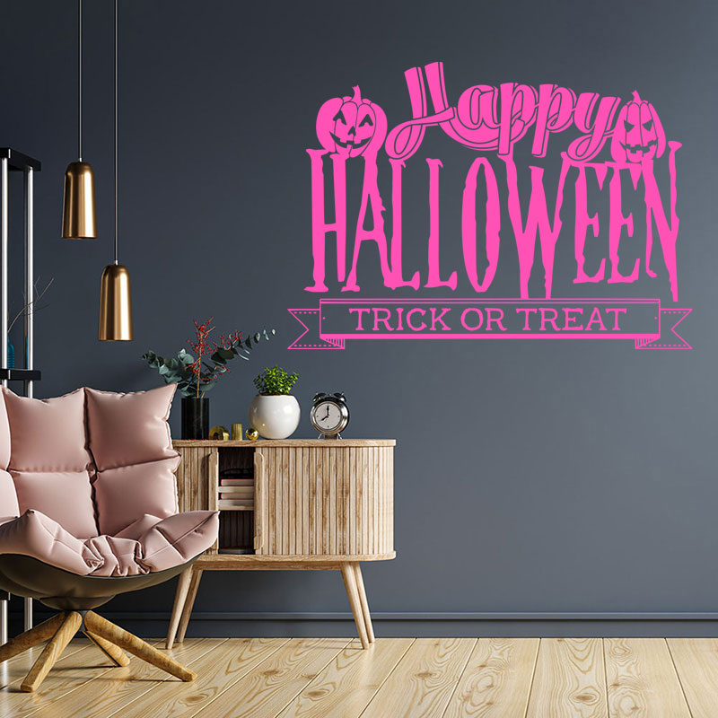 happy halloween trick or treat art wall sticker