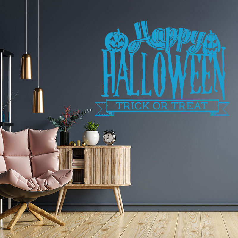 happy halloween trick or treat art wall sticker