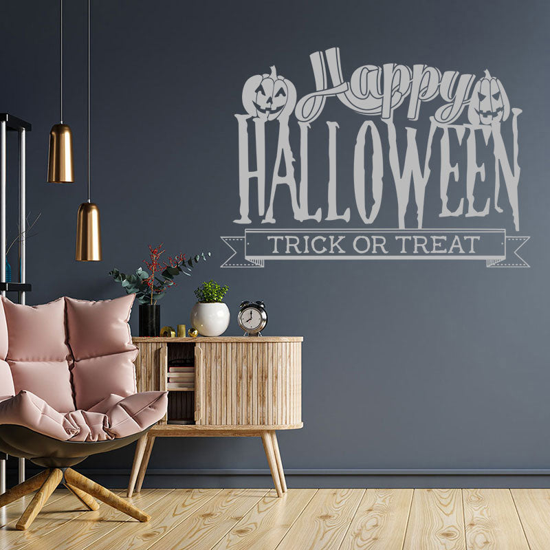 happy halloween trick or treat art wall sticker