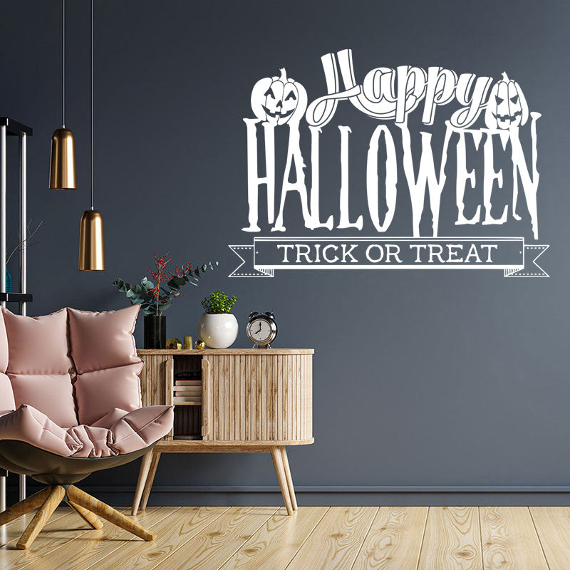 happy halloween trick or treat art wall sticker