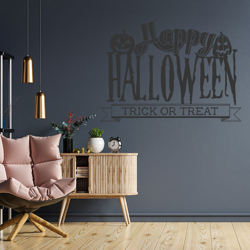 happy halloween trick or treat art wall sticker