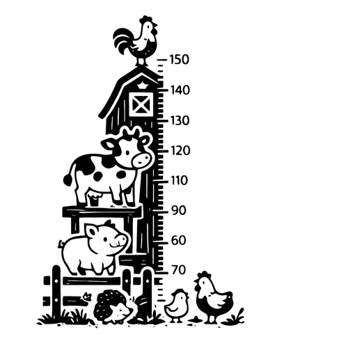 Farm Barn Height Chart Wall Stickers and Decals