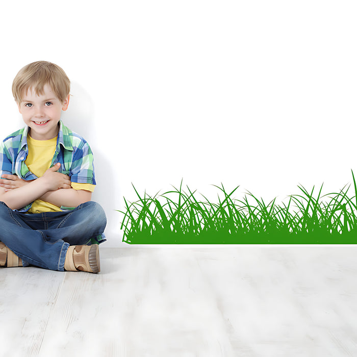 Green Grass Nursery Wall Border Sticker – 25cm High