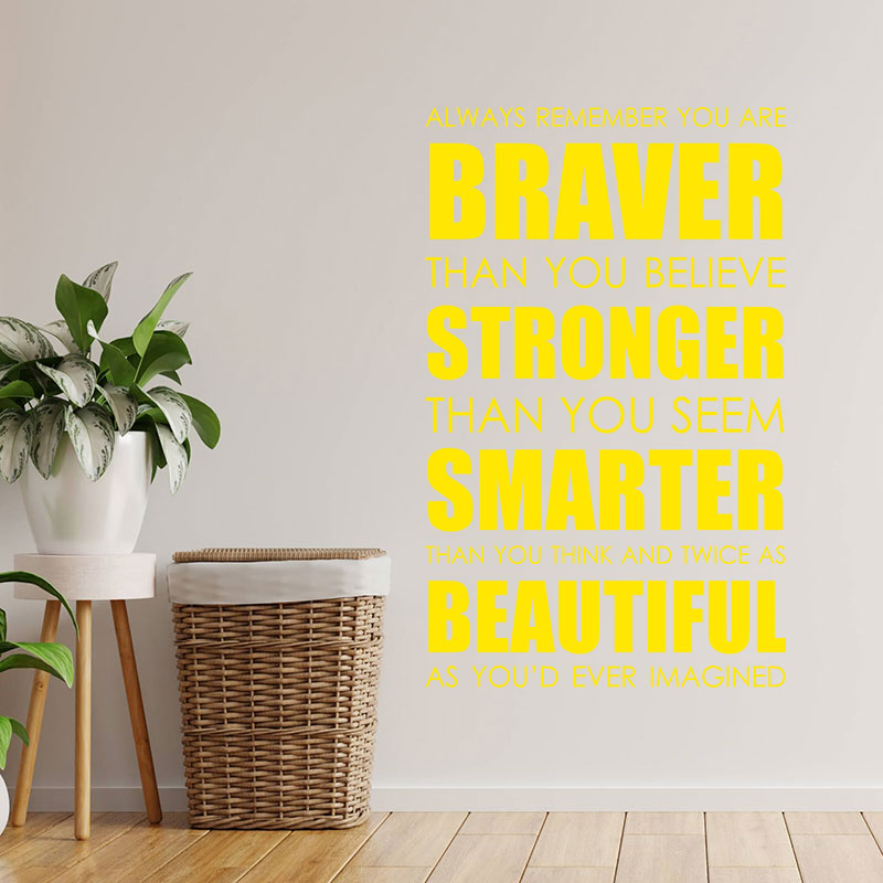 braver stronger uplifting inspirational sticker