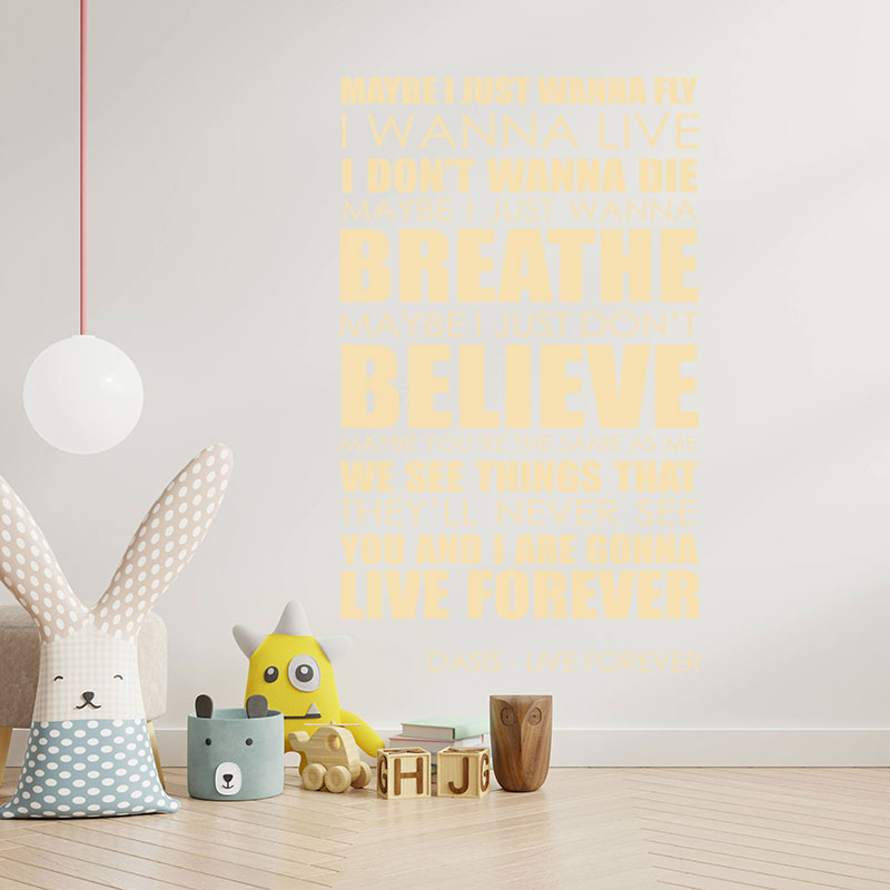 oasis live forever lyrics music wall sticker