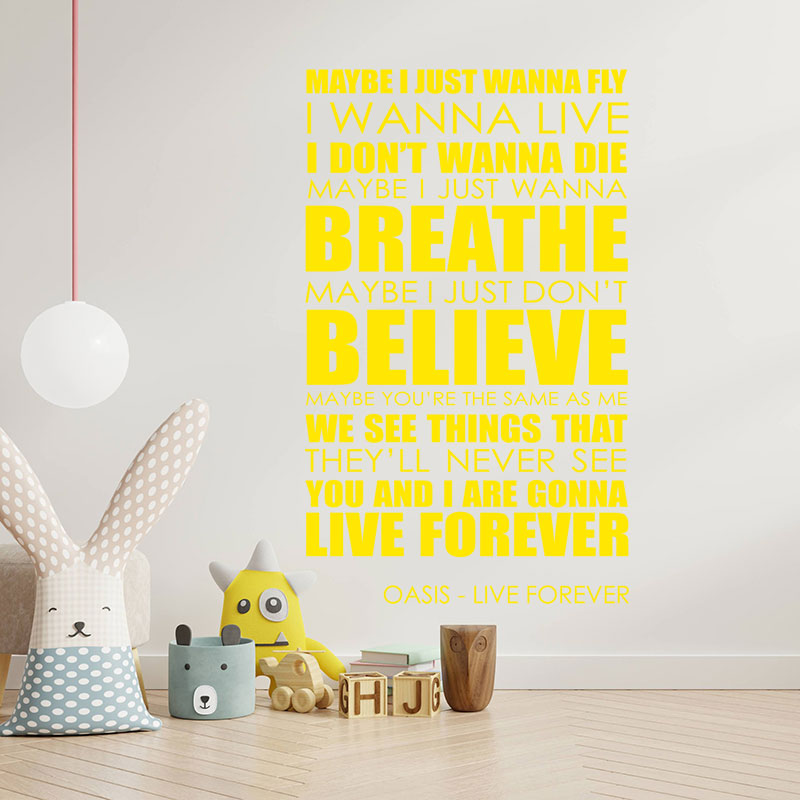 oasis live forever lyrics music wall sticker