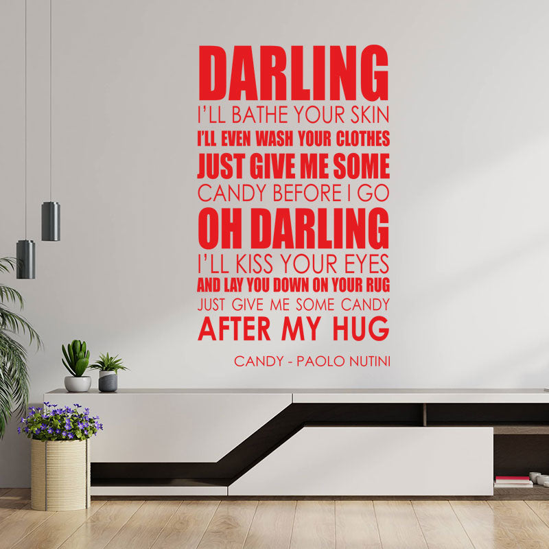 paolo nutini wall art sticker candy lyrics music