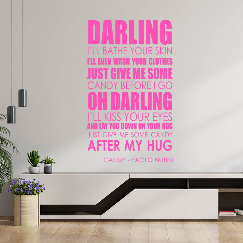 paolo nutini wall art sticker candy lyrics music