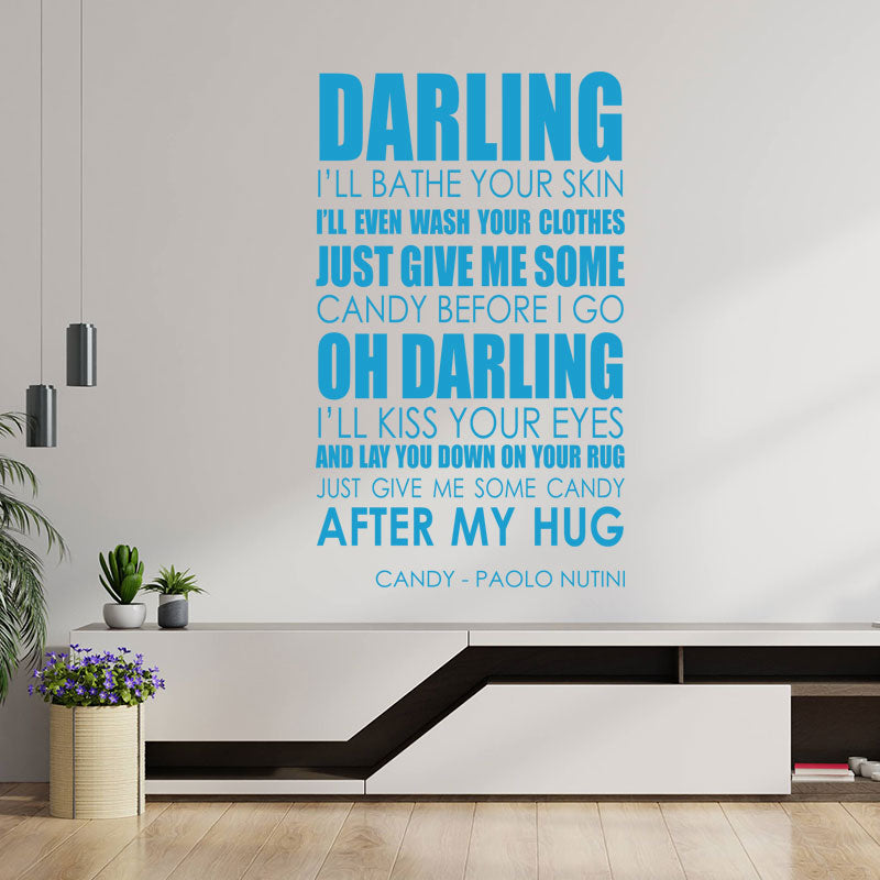 paolo nutini wall art sticker candy lyrics music