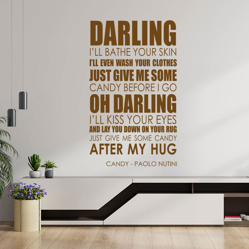 paolo nutini wall art sticker candy lyrics music