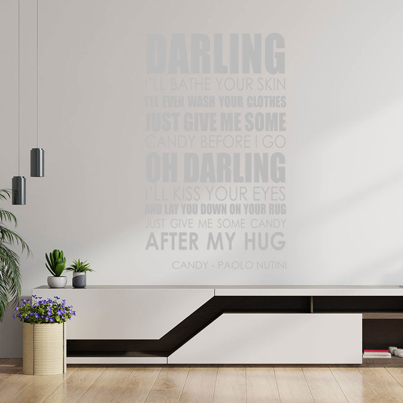 paolo nutini wall art sticker candy lyrics music