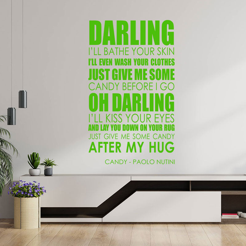 paolo nutini wall art sticker candy lyrics music