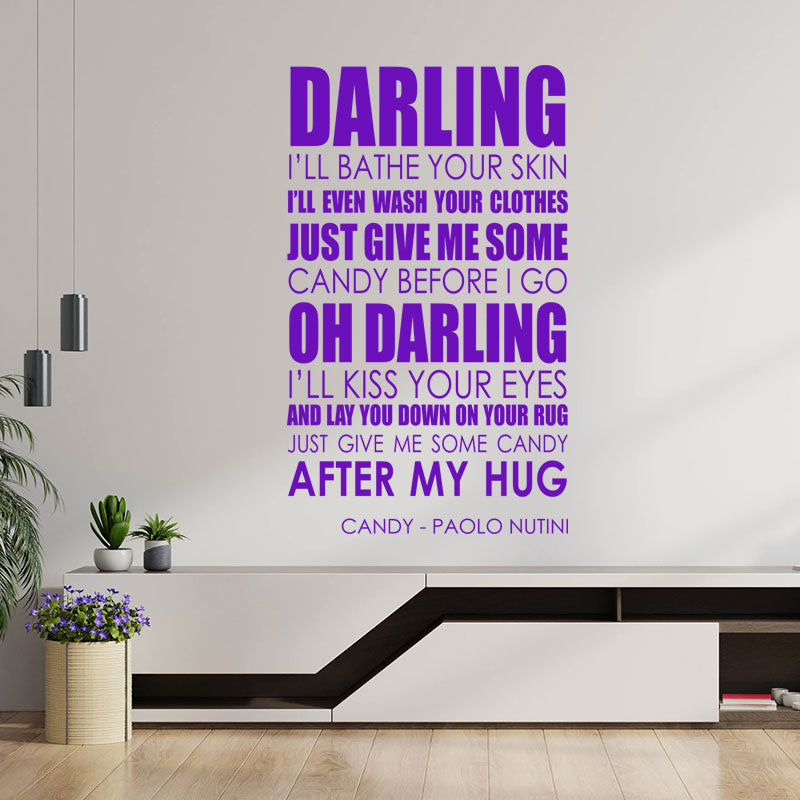 paolo nutini wall art sticker candy lyrics music