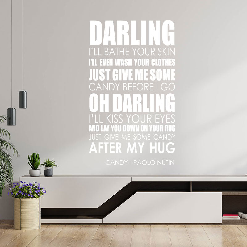 paolo nutini wall art sticker candy lyrics music