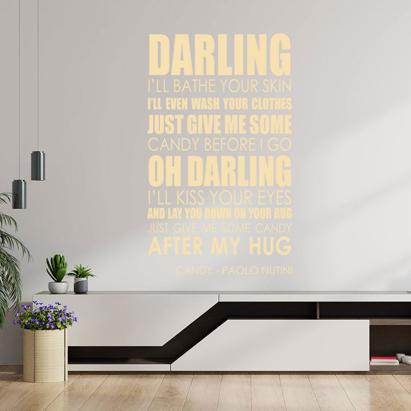 paolo nutini wall art sticker candy lyrics music