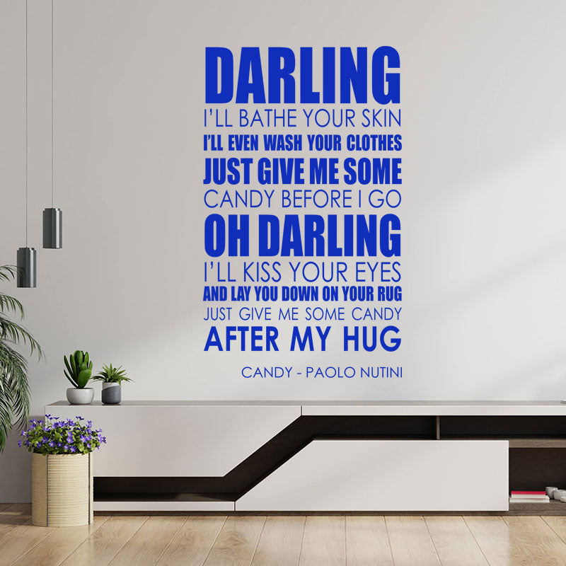 paolo nutini wall art sticker candy lyrics music