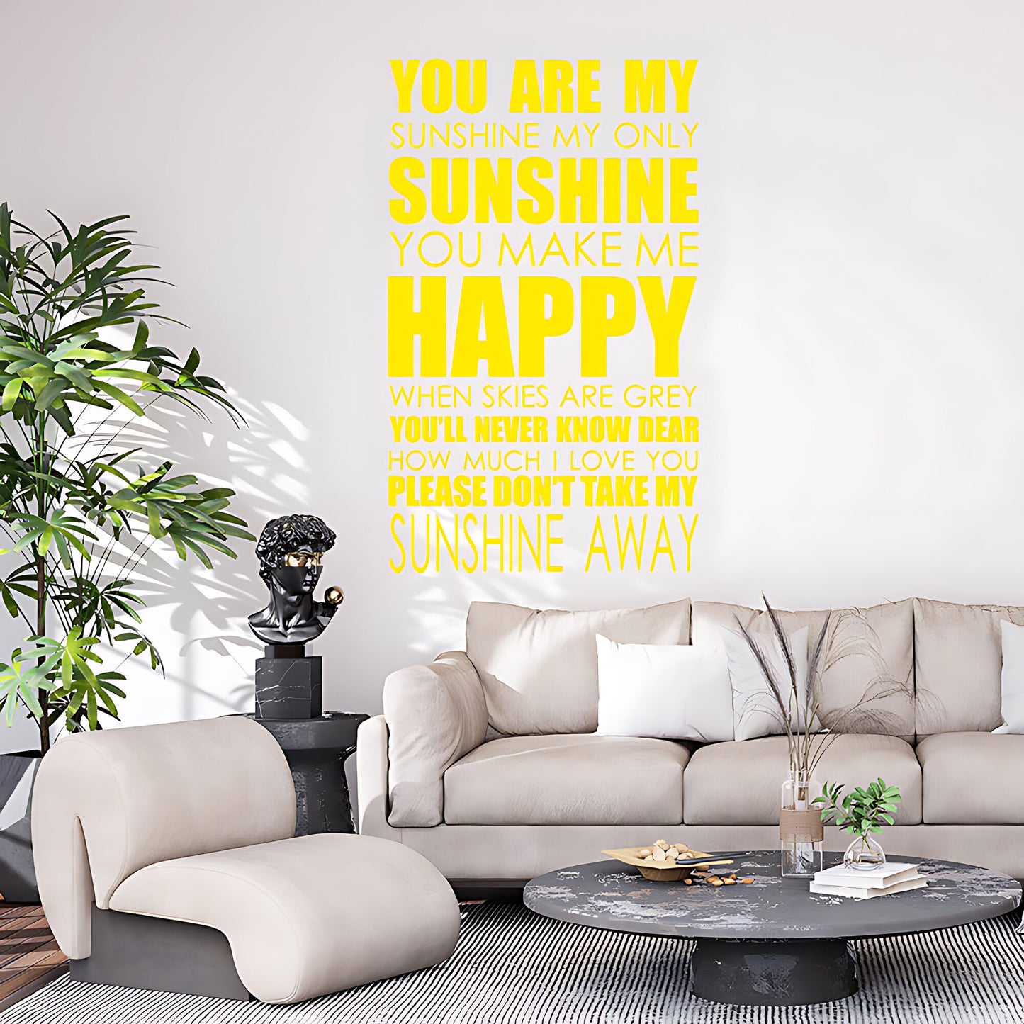 You Are My Sunshine Wall Art Sticker - Lyrics Music Quote