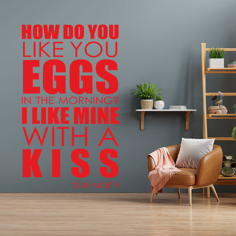 how do you like your eggs wall art sticker lyric