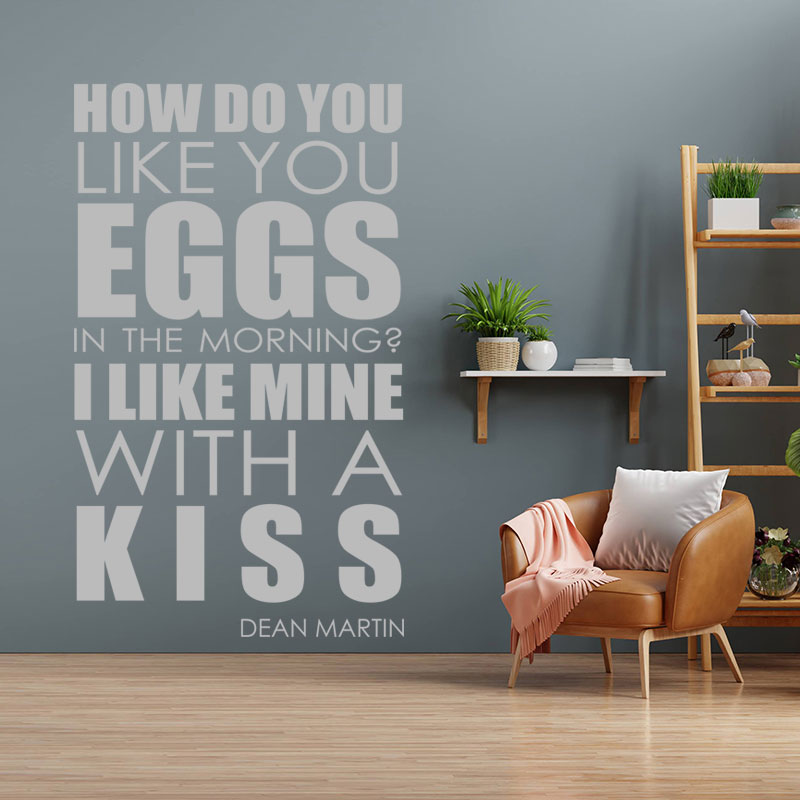 how do you like your eggs wall art sticker lyric