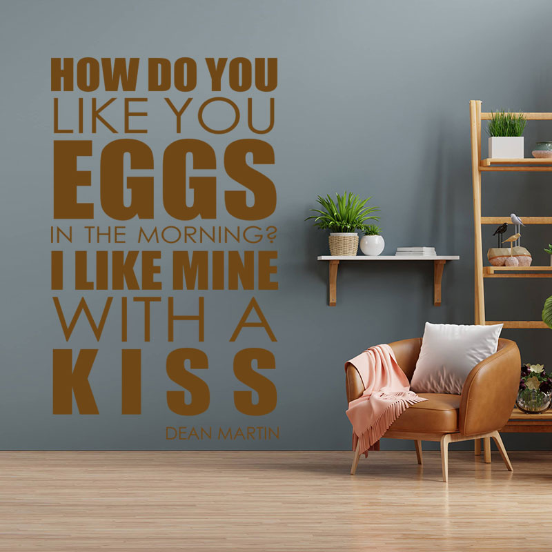 how do you like your eggs wall art sticker lyric