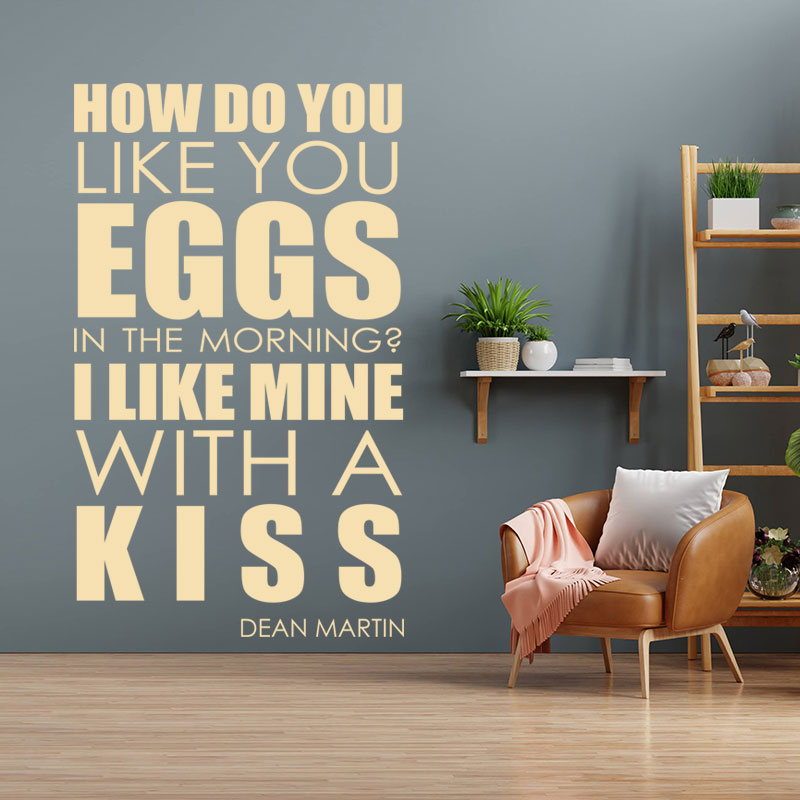 how do you like your eggs wall art sticker lyric