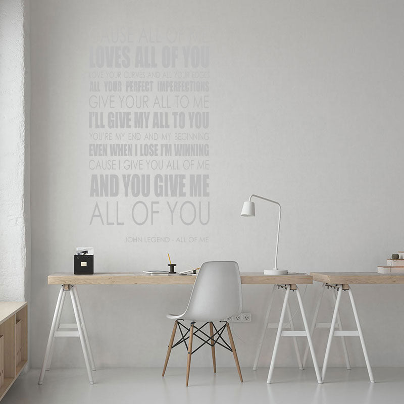 john legend wall art sticker all of me music quo