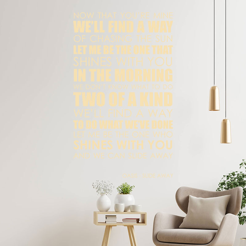 oasis wall art sticker slide away lyrics music q