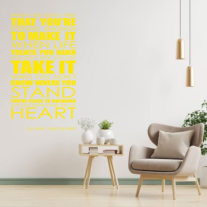 olly murs wall art sticker hand on heart lyrics