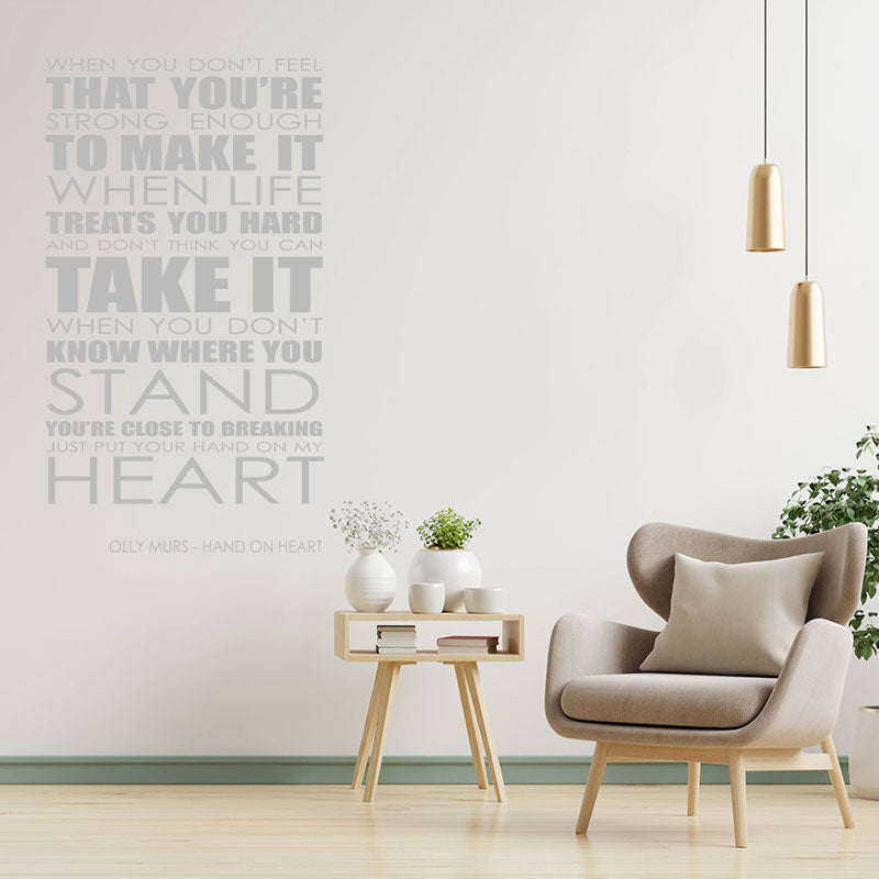 olly murs wall art sticker hand on heart lyrics