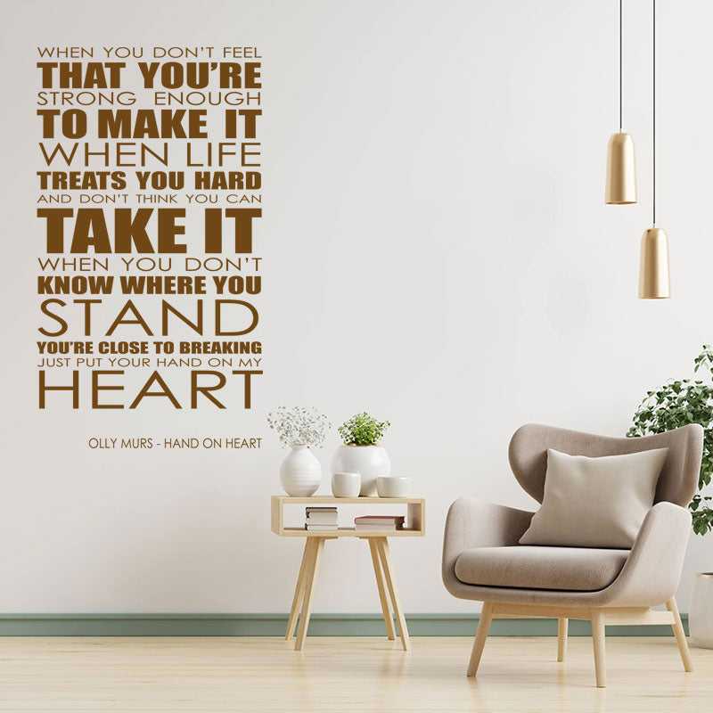 olly murs wall art sticker hand on heart lyrics