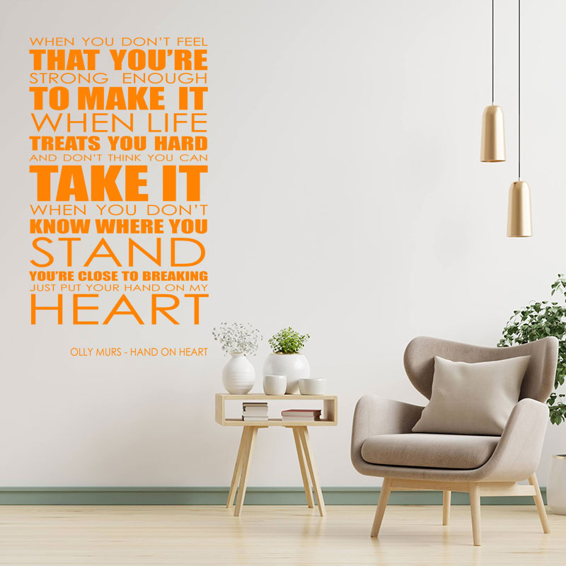 olly murs wall art sticker hand on heart lyrics